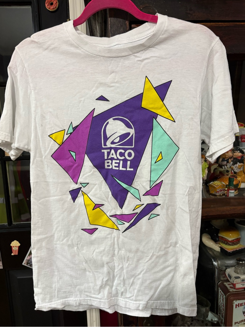 Taco Bell Retro 90s Style Geometric Logo Graphic T-Shirt White Tee